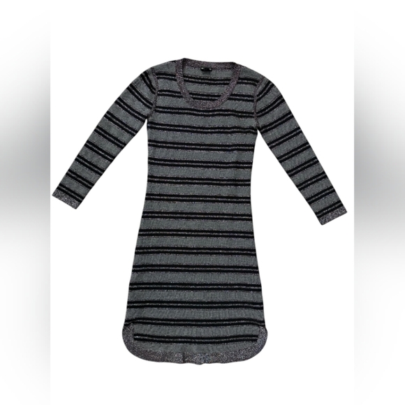 Club Monaco Dress EUC Quarter Sleeve Knit Wool Blend Stripped Size Med - Picture 5 of 11